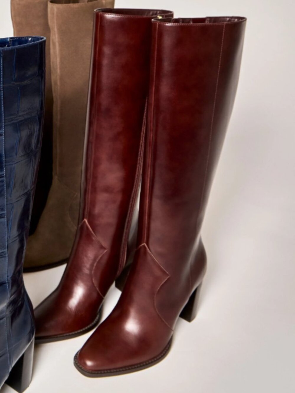 BNIB Vince Camuto Lecheya Narrow Calf Boots Rich Mahogany Size 8M Retail $249.00
